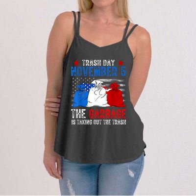 Trump Garbage Trash Day November 5 Garbage Taking Out Trash Women's Strappy Tank