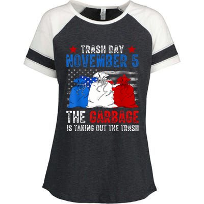 Trump Garbage Trash Day November 5 Garbage Taking Out Trash Enza Ladies Jersey Colorblock Tee