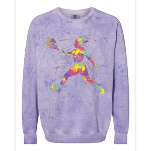 Tennis Girl Colorblast Crewneck Sweatshirt