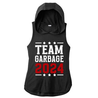 Team Garbage Trump 2024 Vote Trump Team Garbage 2024 Ladies PosiCharge Tri-Blend Wicking Draft Hoodie Tank