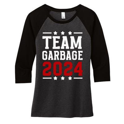 Team Garbage Trump 2024 Vote Trump Team Garbage 2024 Women's Tri-Blend 3/4-Sleeve Raglan Shirt