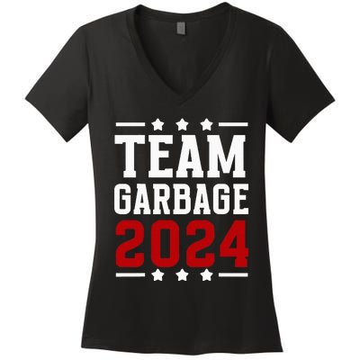 Team Garbage Trump 2024 Vote Trump Team Garbage 2024 Women's V-Neck T-Shirt