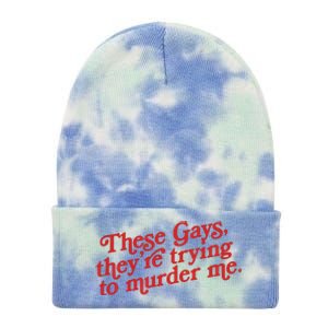 These Gays They're Trying To Murder Me The White Lotus Tie Dye 12in Knit Beanie