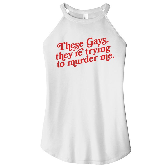 These Gays They're Trying To Murder Me The White Lotus Women's Perfect Tri Rocker Tank