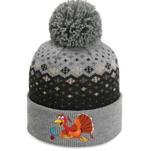 Thanks Giving Turkey Scoring Sports Field Hockey Player Gift The Baniff Cuffed Pom Beanie