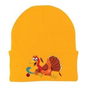 Thanks Giving Turkey Scoring Sports Field Hockey Player Gift Knit Cap Winter Beanie