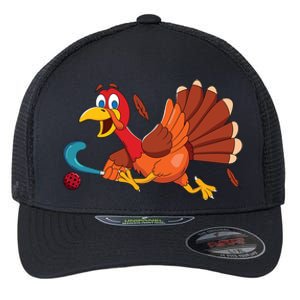 Thanks Giving Turkey Scoring Sports Field Hockey Player Gift Flexfit Unipanel Trucker Cap