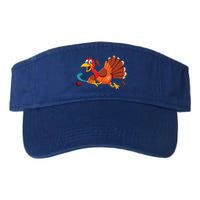 Thanks Giving Turkey Scoring Sports Field Hockey Player Gift Valucap Bio-Washed Visor