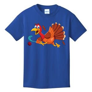 Thanks Giving Turkey Scoring Sports Field Hockey Player Gift Kids T-Shirt