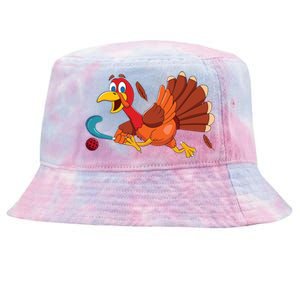 Thanks Giving Turkey Scoring Sports Field Hockey Player Gift Tie-Dyed Bucket Hat