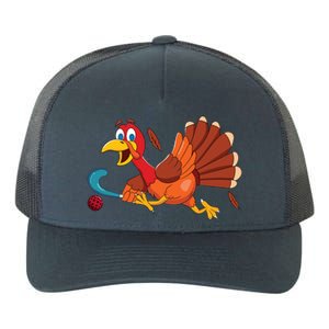 Thanks Giving Turkey Scoring Sports Field Hockey Player Gift Yupoong Adult 5-Panel Trucker Hat