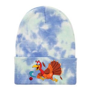 Thanks Giving Turkey Scoring Sports Field Hockey Player Gift Tie Dye 12in Knit Beanie