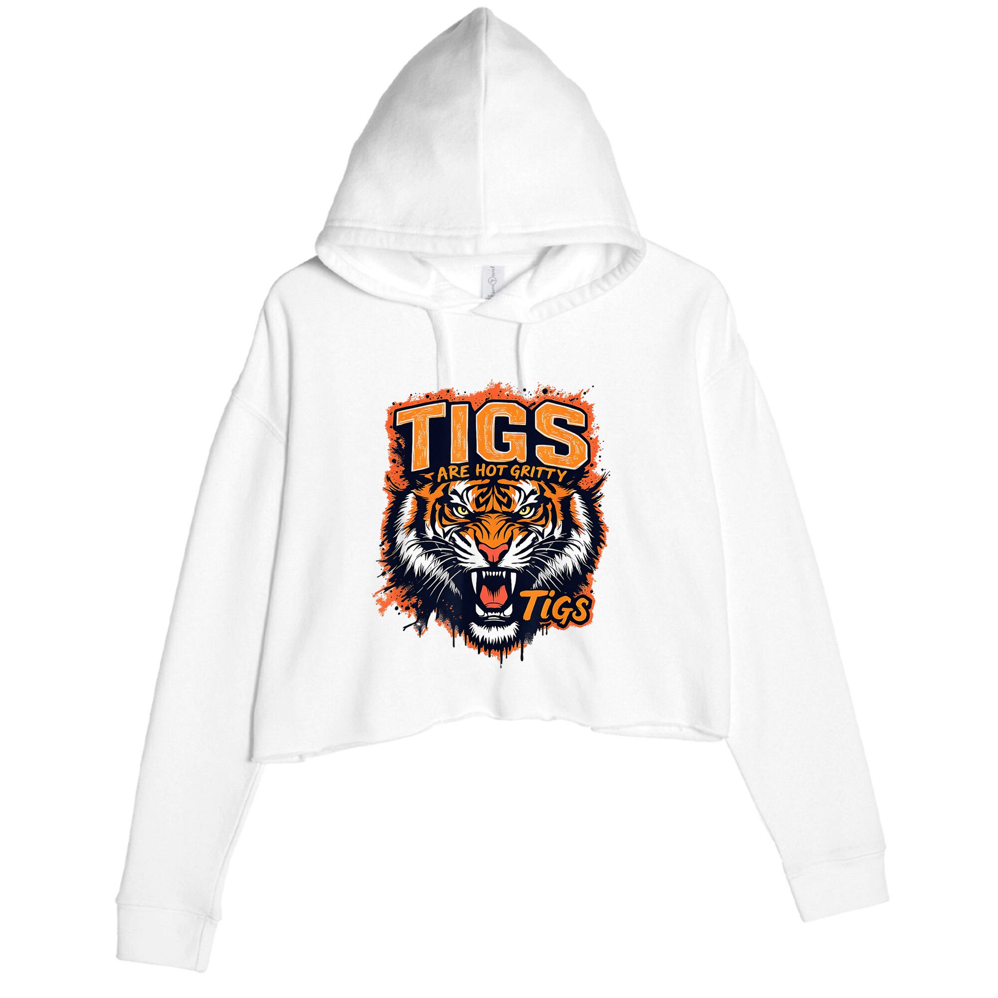 Tigers Gritty Tigs Gritty Tigers Crop Fleece Hoodie