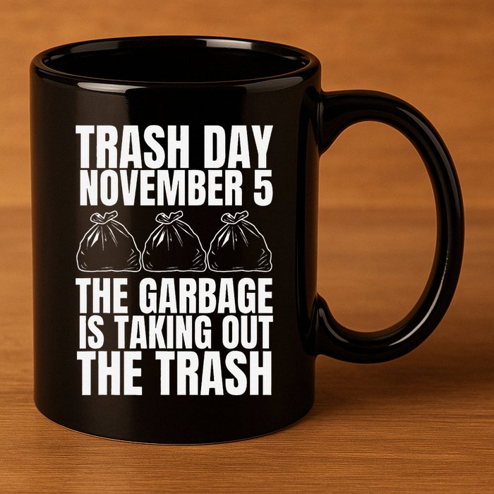 Trump Garbage Trash Day November 5 Garbage Taking Out Trash 11oz C Handle Ceramic Mug