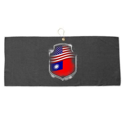 Taiwan Gift Taiwan Usa Flags Taiwanese American Proud Gift Large Microfiber Waffle Golf Towel