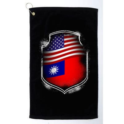 Taiwan Gift Taiwan Usa Flags Taiwanese American Proud Gift Platinum Collection Golf Towel