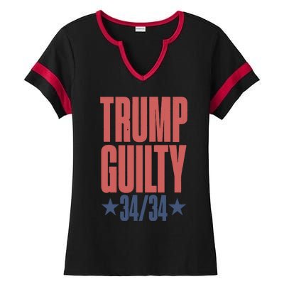 Trump Guilty Trump Convicted Ladies Halftime Notch Neck Tee