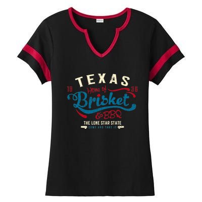 Texan Grillmaster: Texas Bbq Brisket Texas Independence Day Gift Ladies Halftime Notch Neck Tee