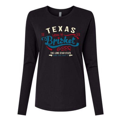 Texan Grillmaster: Texas Bbq Brisket Texas Independence Day Gift Womens Cotton Relaxed Long Sleeve T-Shirt