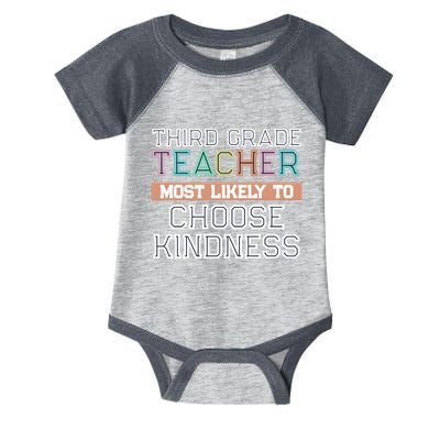 Third Grade Teacher Most Likely To Choose Kind Infant Baby Jersey Bodysuit