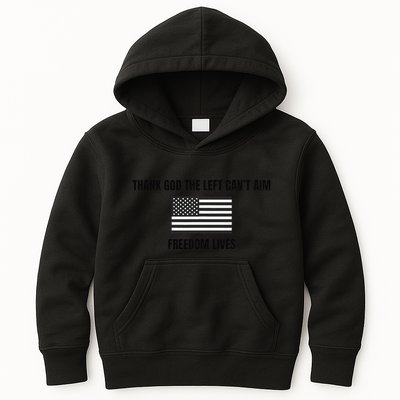 Thank God The Left CanT Aim Freedom Lives Kids Hoodie