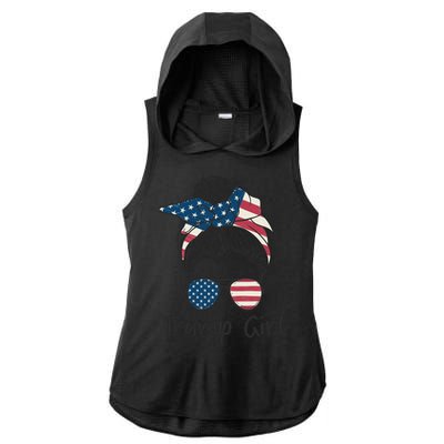 Trump Girl | Trump 2024 Election Gifts Ladies PosiCharge Tri-Blend Wicking Draft Hoodie Tank