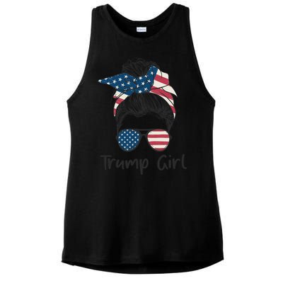 Trump Girl | Trump 2024 Election Gifts Ladies PosiCharge Tri-Blend Wicking Tank