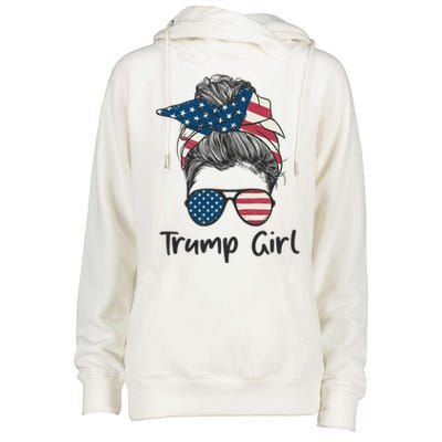 Trump Girl | Trump 2024 Election Gifts Womens Funnel Neck Pullover Hood