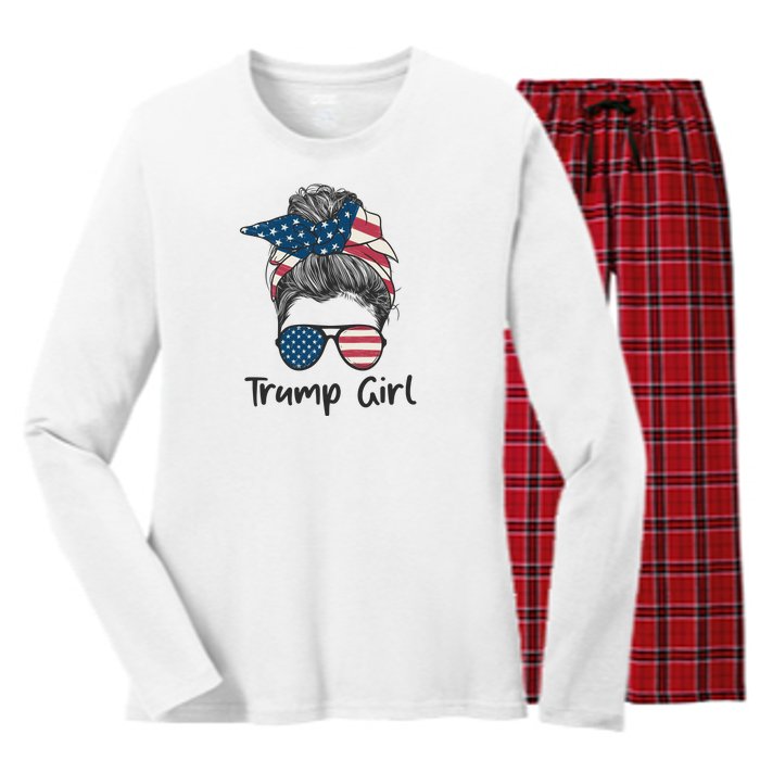 Trump Girl | Trump 2024 Election Gifts Women's Long Sleeve Flannel Pajama Set 