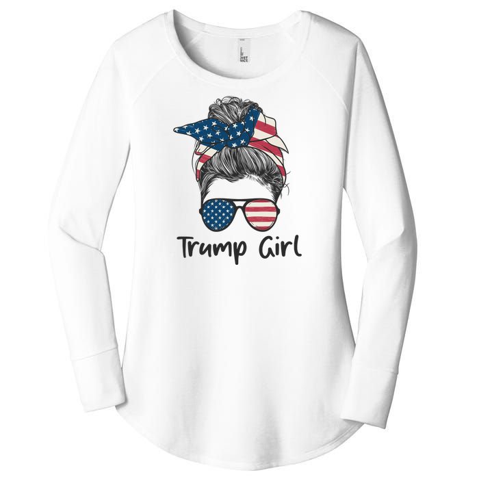 Trump Girl | Trump 2024 Election Gifts Women's Perfect Tri Tunic Long Sleeve Shirt