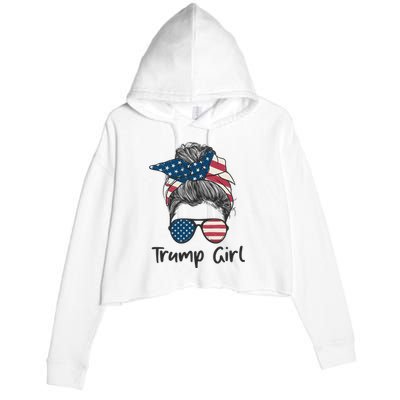 Trump Girl | Trump 2024 Election Gifts Crop Fleece Hoodie