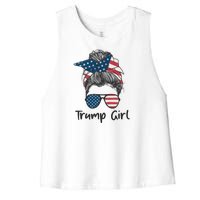 Trump Girl | Trump 2024 Election Gifts Women's Racerback Cropped Tank