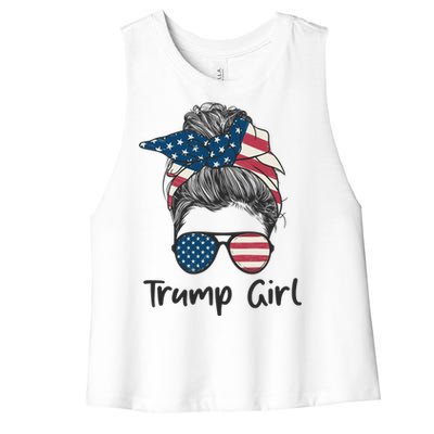 Trump Girl | Trump 2024 Election Gifts Women's Racerback Cropped Tank