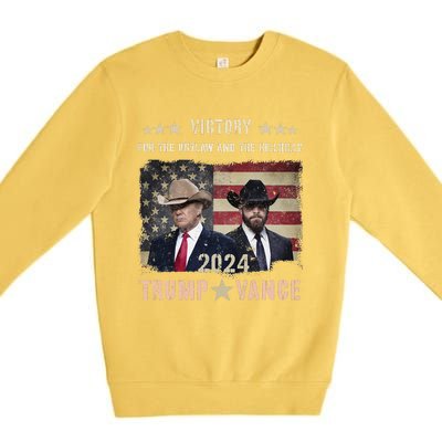 Thank God Trump Vance Victory We Won Inauguration Souvenir Premium Crewneck Sweatshirt