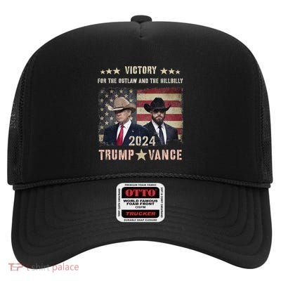 Thank God Trump Vance Victory We Won Inauguration Souvenir High Crown Mesh Back Trucker Hat
