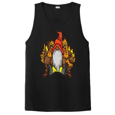 Turkey Gnome Thanksgiving Day Cool Fall Autumn PosiCharge Competitor Tank