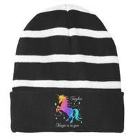 Taylor Gift Taylor Striped Beanie with Solid Band