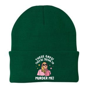 These Gays! They're Trying to Murder Me! Funny Quote Knit Cap Winter Beanie