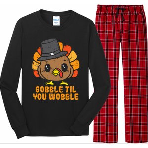 Turkey Gobble Till You Wobble Baby  Thanksgiving Long Sleeve Pajama Set