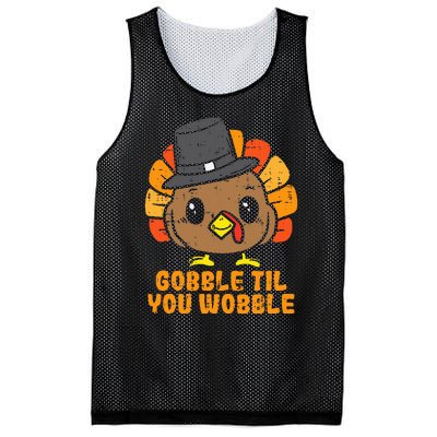 Turkey Gobble Till You Wobble Baby  Thanksgiving Mesh Reversible Basketball Jersey Tank