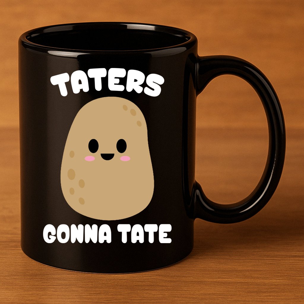 Taters Gonna Tate Funny Potato 11oz C Handle Ceramic Mug