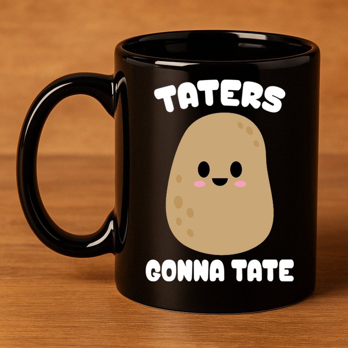 Taters Gonna Tate Funny Potato 11oz C Handle Ceramic Mug