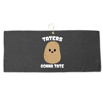 Taters Gonna Tate Funny Potato Large Microfiber Waffle Golf Towel