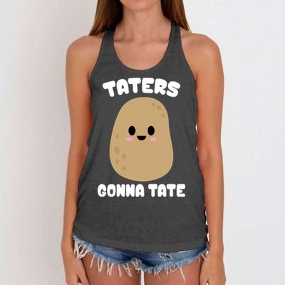 Taters Gonna Tate Funny Potato Women's Knotted Racerback Tank