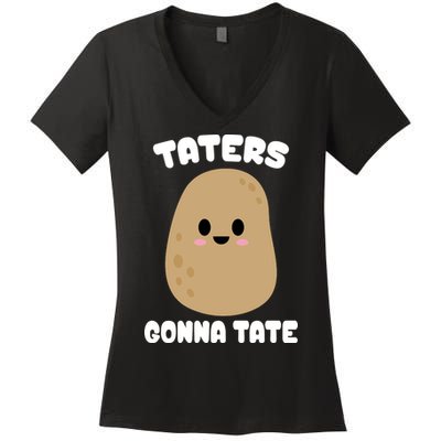 Taters Gonna Tate Funny Potato Women's V-Neck T-Shirt