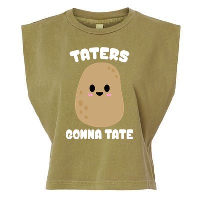 Taters Gonna Tate Funny Potato Garment-Dyed Women's Muscle Tee