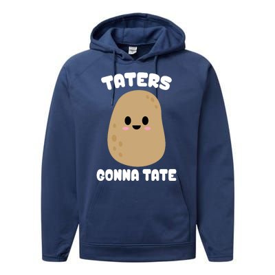 Taters Gonna Tate Funny Potato Performance Fleece Hoodie