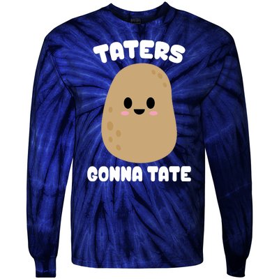 Taters Gonna Tate Funny Potato Tie-Dye Long Sleeve Shirt