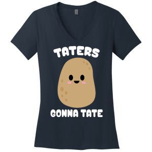 Taters Gonna Tate Funny Potato Women's V-Neck T-Shirt