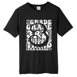 Typography Groovy Third Grade Teacher Back To School Tall Fusion ChromaSoft Performance T-Shirt